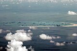 Photo shows alleged land reclamation by China on Mischief Reef