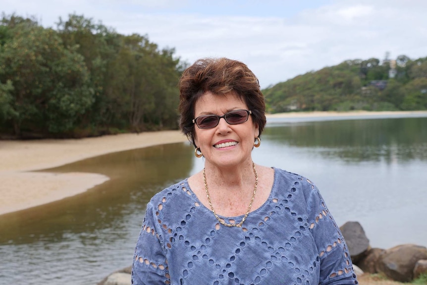 Cr Daphne McDonald in front of Currumbin Creek, where dog numbers can be high.