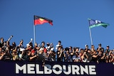 Fans cheer at Albert Park for the 2022 F1 Australian Grand Prix