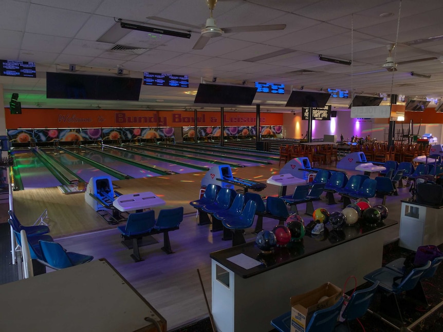 Empty Bundaberg bowling alley