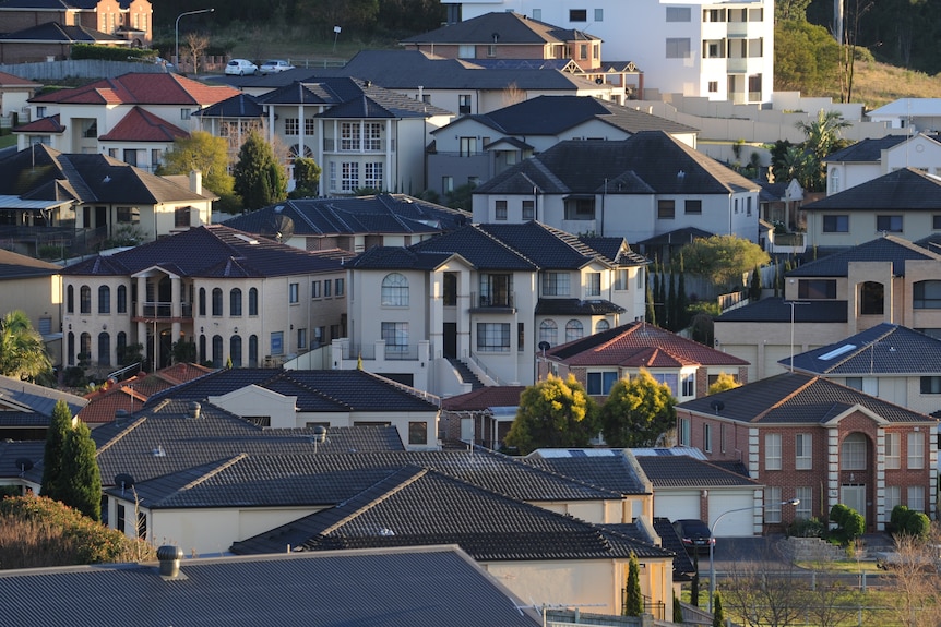 an aerial shot of a housing estate
