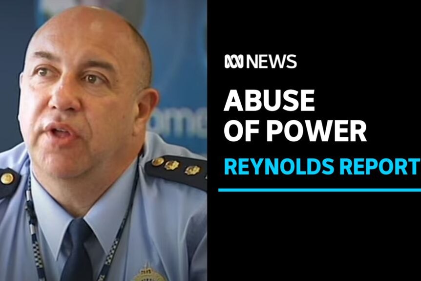 Abuse of Power, Reynolds Report: A police officer speaking during a media conference.