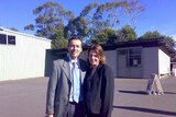 Darren Chester, pictured with wife Julie, is expected to retain the seat for the Nationals.