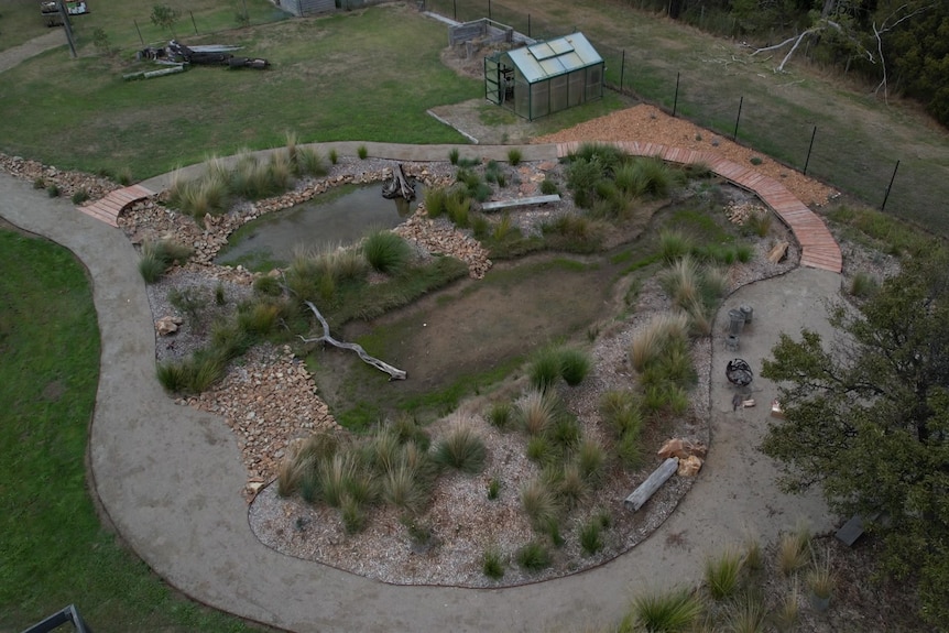 An aerial shot of wetlands.