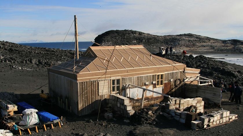 The hut built by Ernest Shackleton at Cape Royds in Antarctica