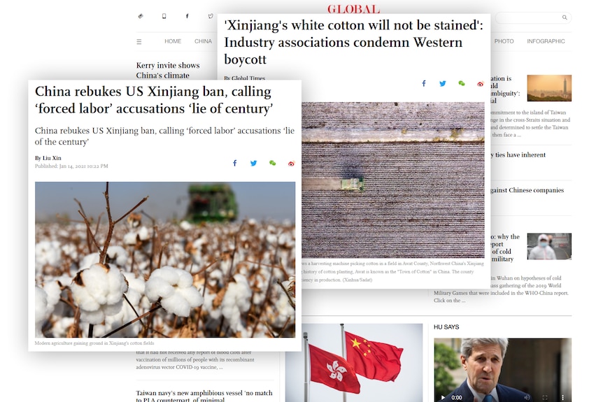 Xinjiang cotton article collage
