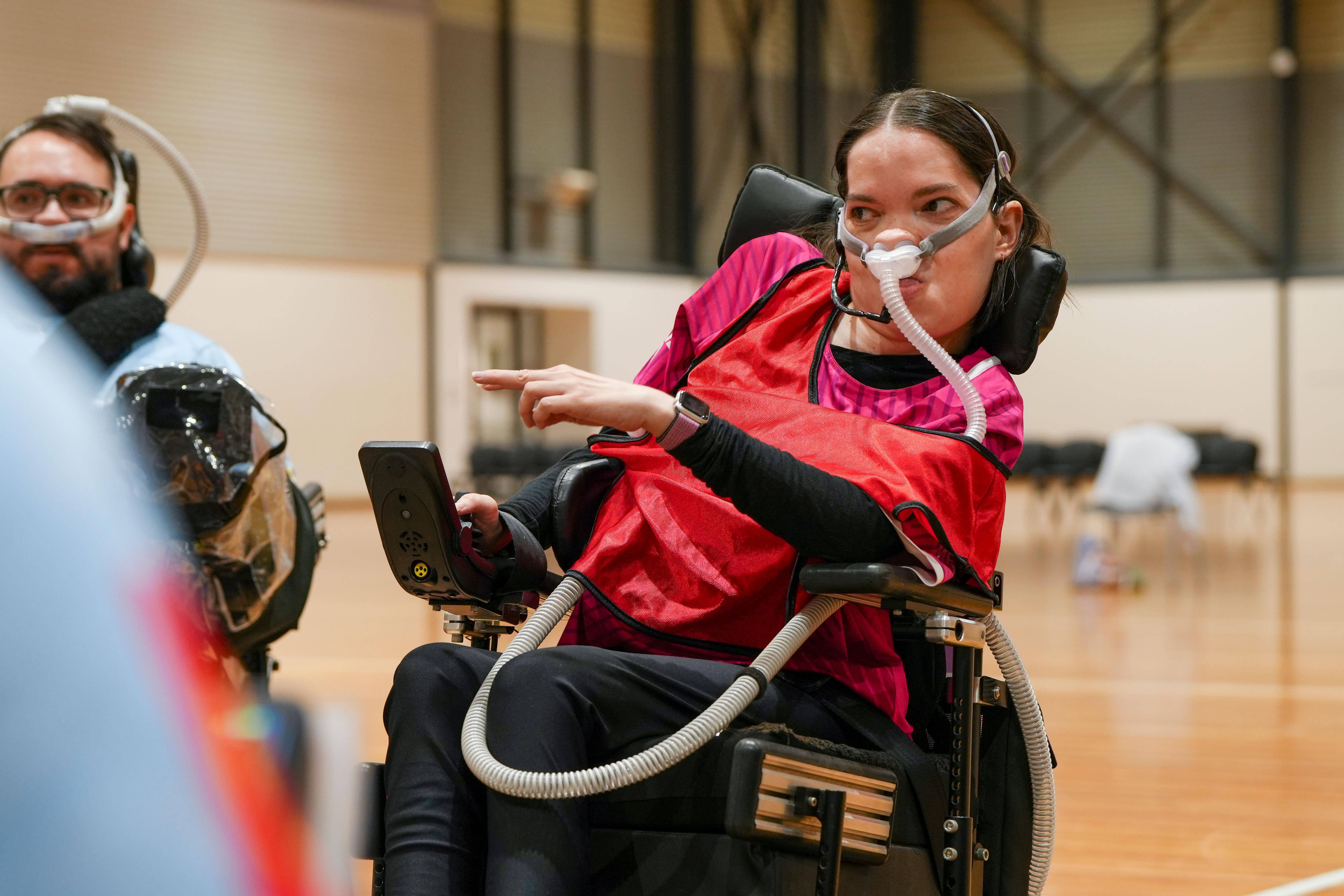 Rebecca Evans on court during a match.