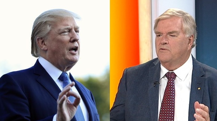 A composite image of Donald Trump and Kim Beazley.