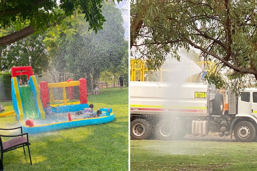 a water truck spray