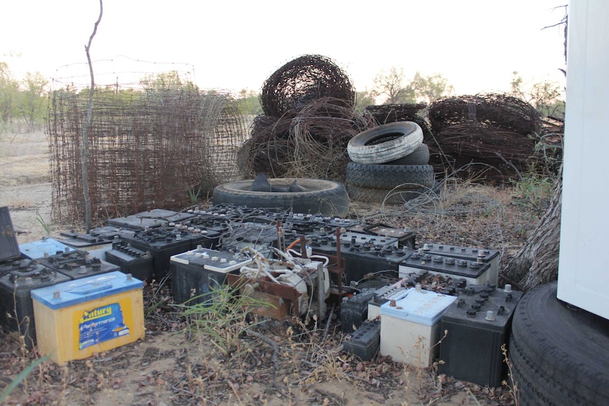 Batteries in the scrub of Floraville Station