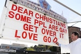 Dear Christians sign outside Gosford Anglican Church