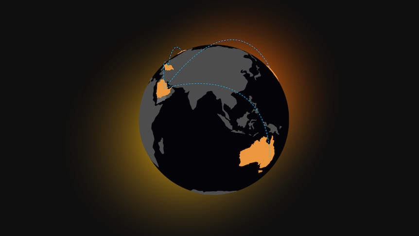 An illustration of a globe with Australia, Saudi Arabia, Canada, Georgia and Sweden highlighted.