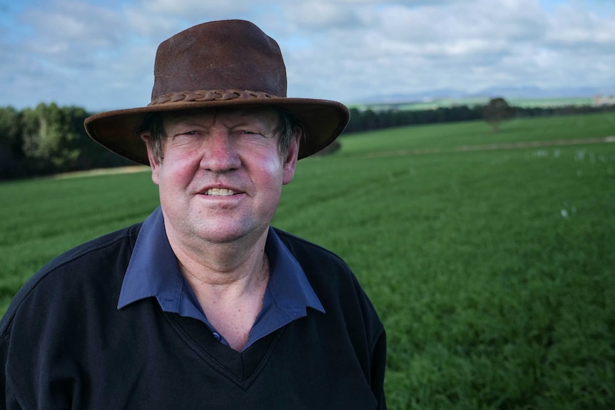 WA grain farmer Mark Adams on his property at Mt Barker.