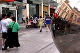 Easter Sunday shoppers in Adelaide's Rundle Mall.