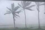 A photo taken from the Hilton in Denauru shows strong winds during Tropical Cyclone Winston, February 21
