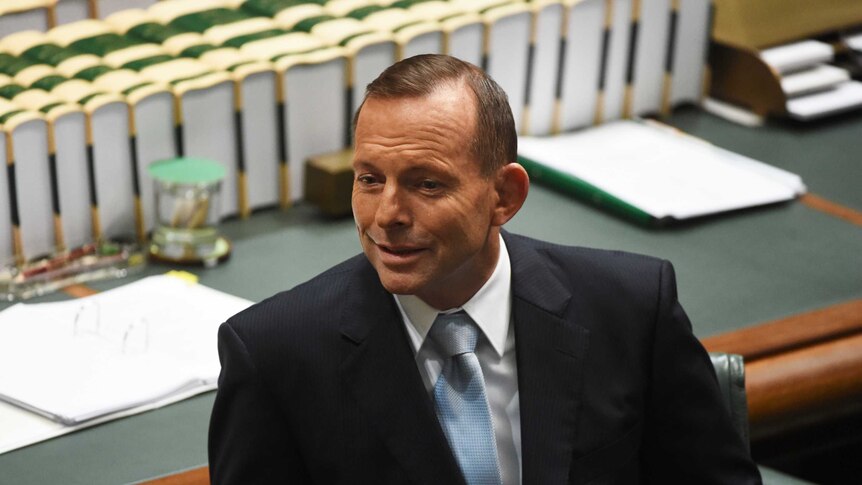 Prime Minister Tony Abbott during Question Time