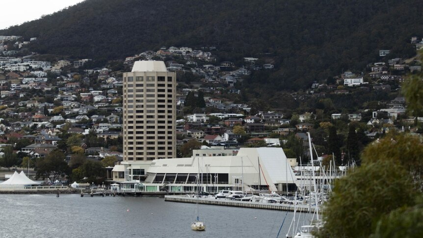Wrest Point casino Hobart view from Battery Point