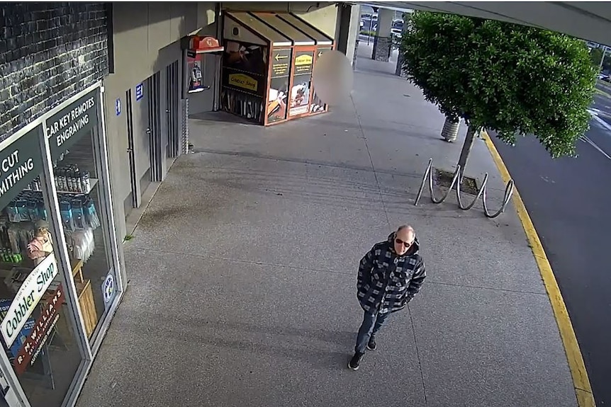 CCTV of a man walking in a street in victoria