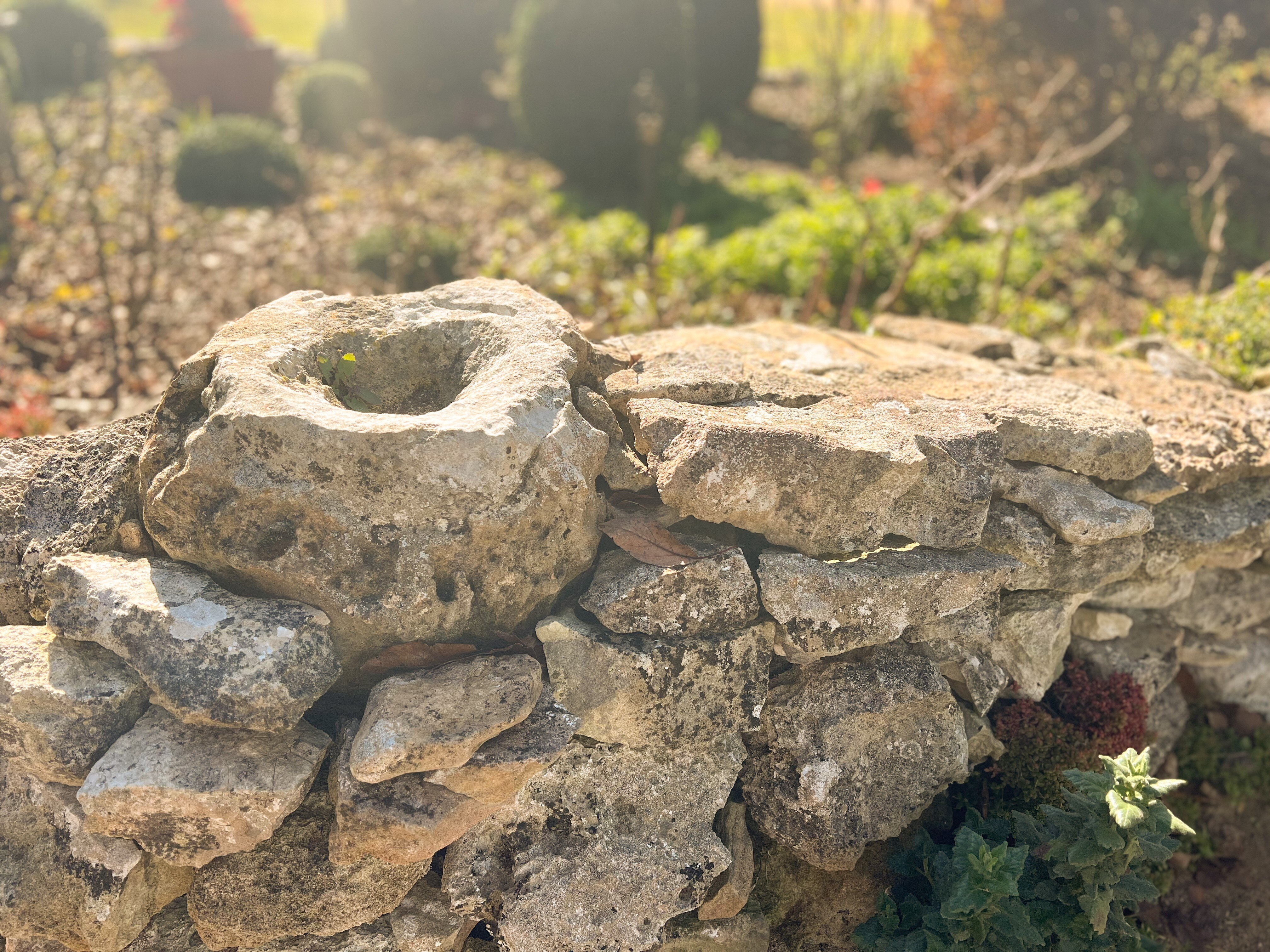 a section of limestone drystone wall