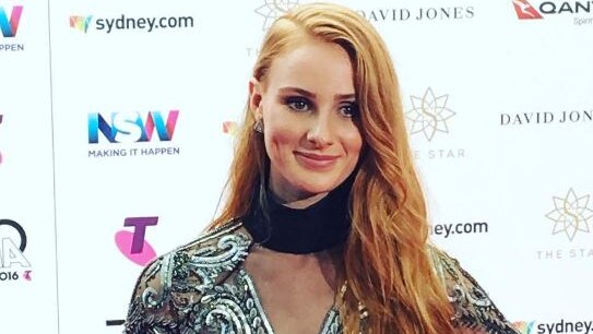 Vera Blue wears a sequin dress on the ARIA Awards red carpet