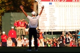 Iconic moment: Martin Kaymer celebrates his famous putt on the 18th.