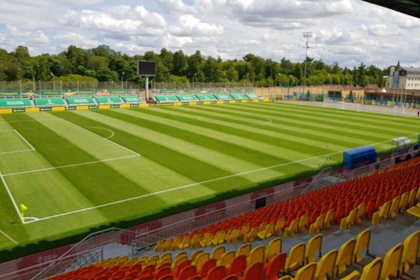 The Socceroos' training pitch