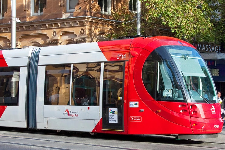 a light rail tram