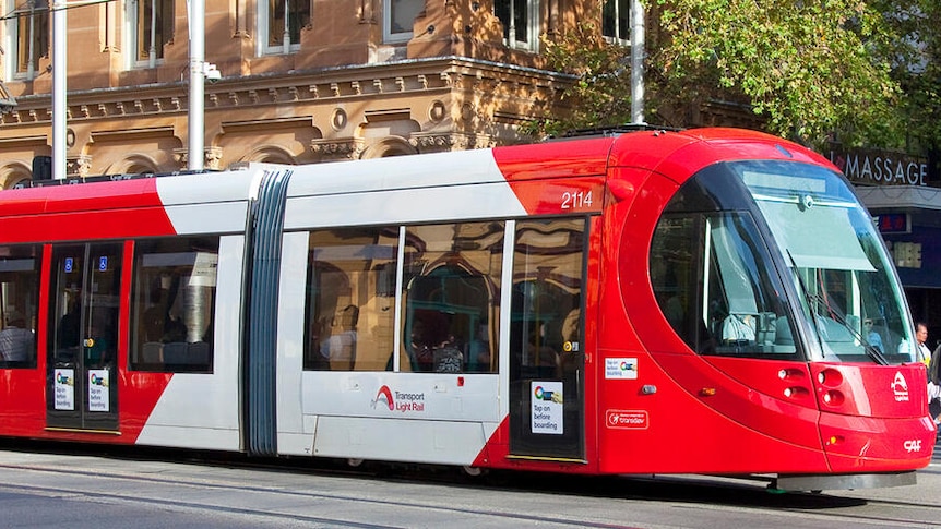 a light rail tram