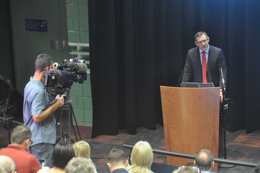 chief Minister Michael Gunner gives a speech