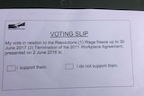A voting slip in this week's secret ballot at the City of Kalgoorlie-Boulder.