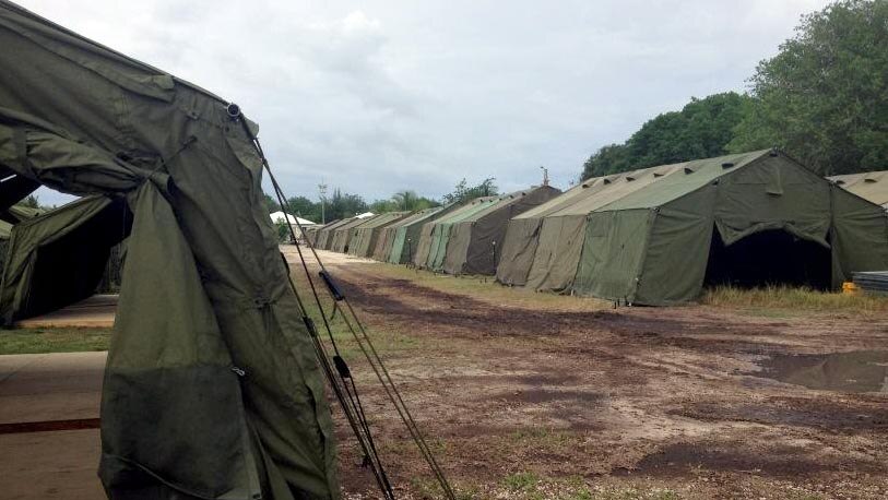 Tents on the island of Nauru to house asylum seekers.