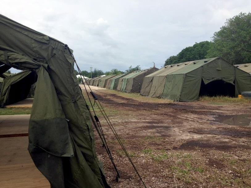 Tents on the island of Nauru to house asylum seekers.