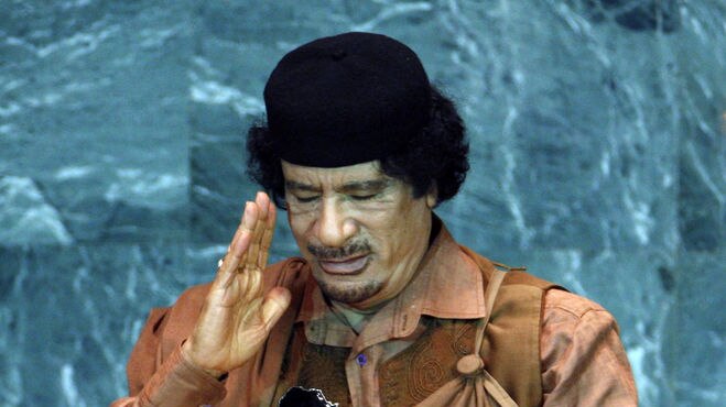 Moamar Gaddafi addresses UN General Assembly