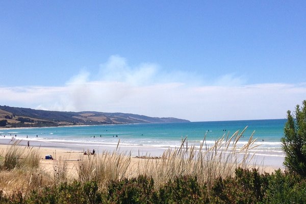 Smoke is seen near Lorne