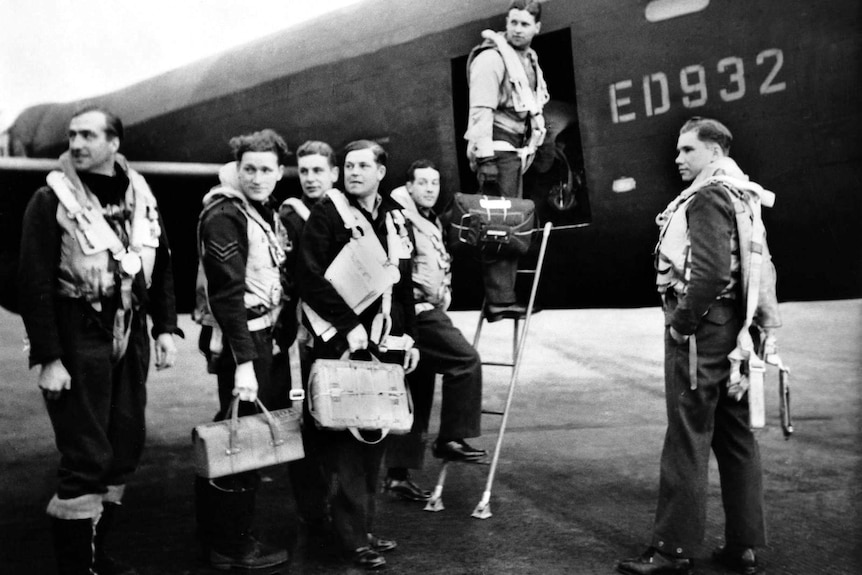 WWII Lancaster bomber crew.