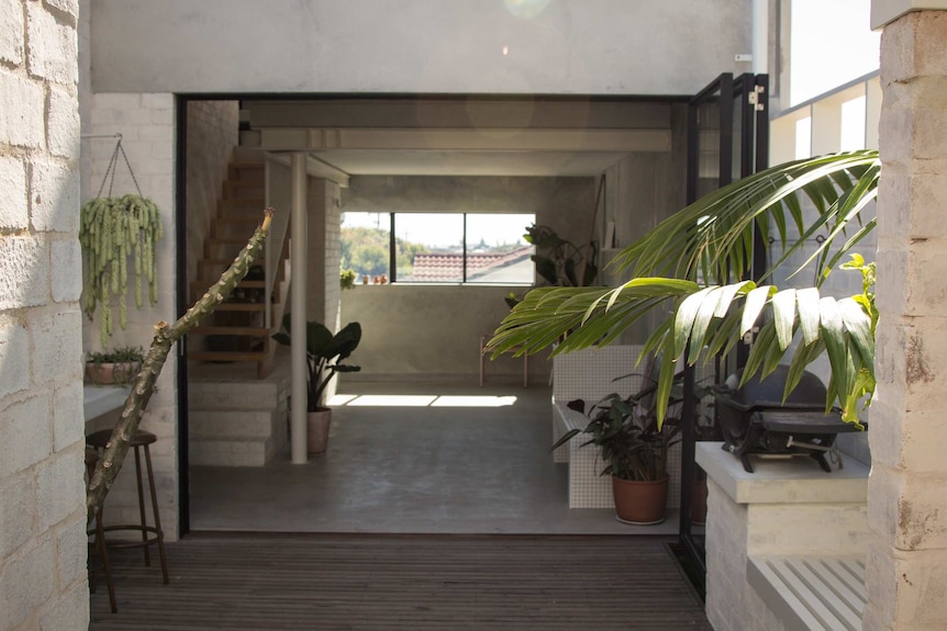 The courtyard and living area in House A