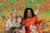 Oprah Winfrey shares the stage with Terri, Bindi and Bob Irwin