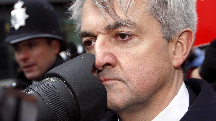 Chris Huhne arrives at Southwark Crown Court.