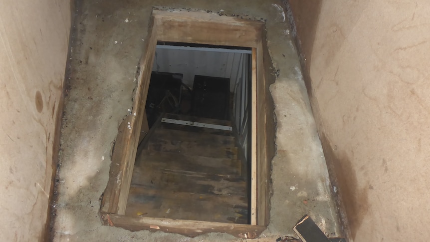 An underground hidden bunker. 