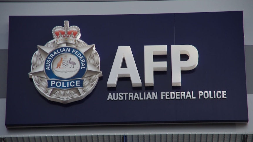 A sign for the Australian Federal Police