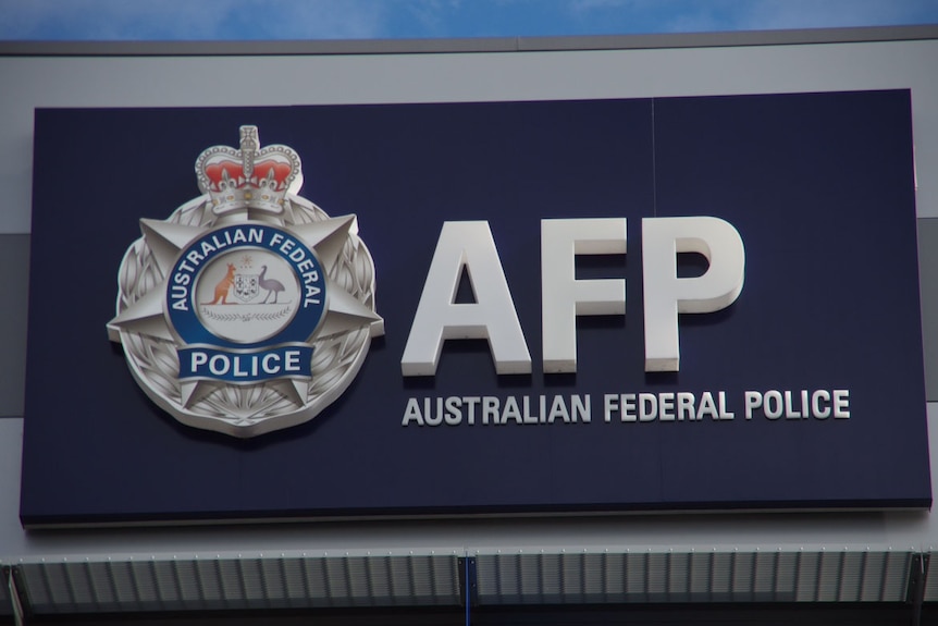 A sign for the Australian Federal Police