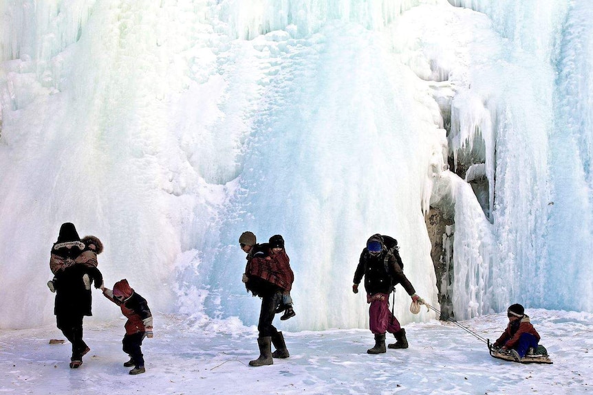 During winter, this arduous and perilous journey has traditionally been the only way to get children to school.