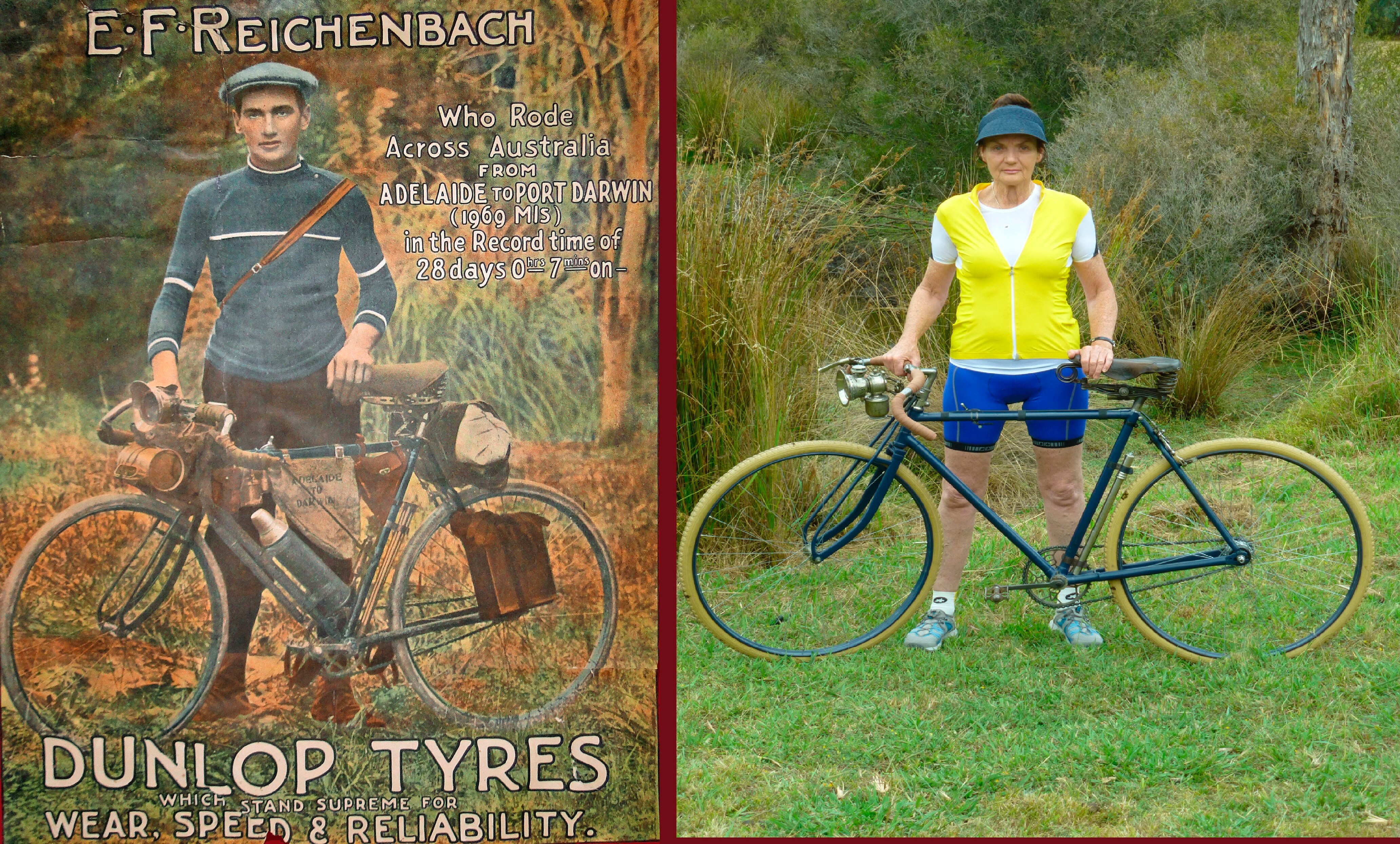 Magazine cover of Ted Ryko next to image of Michelle Adler with bike/