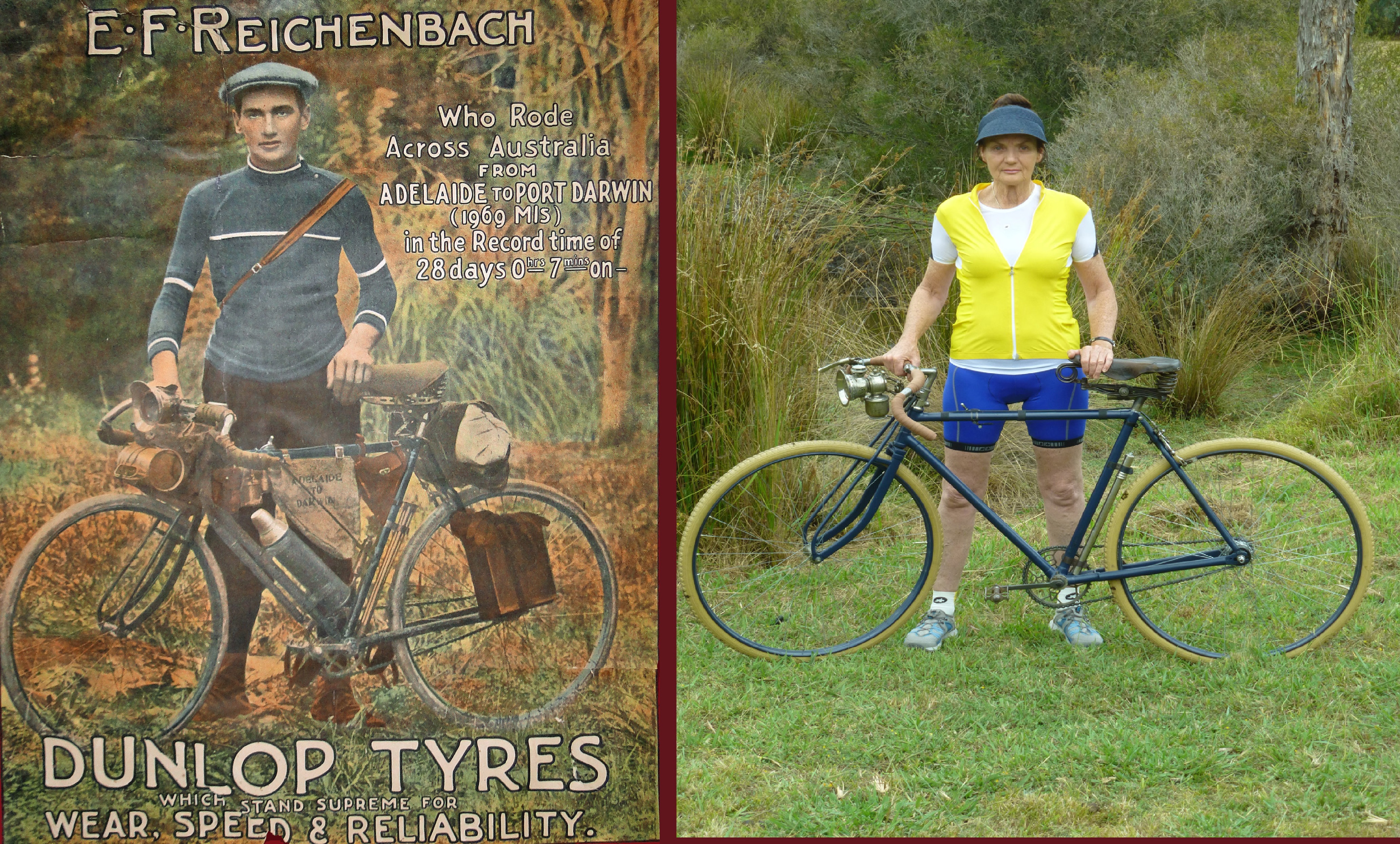 Magazine cover of Ted Ryko next to image of Michelle Adler with bike/