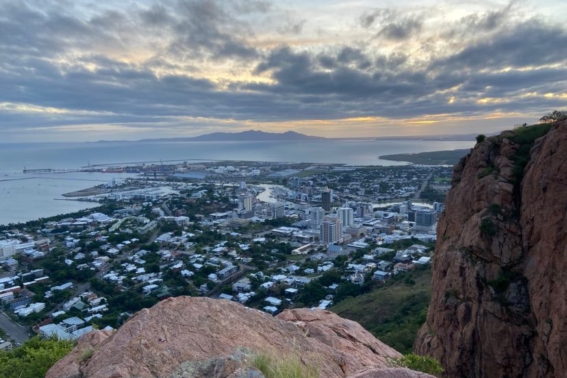 The view of Townsville and its CBD from Castle Hill.