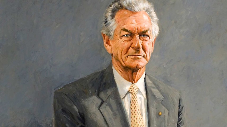 Painted portrait of Prime Minister Bob Hawke