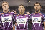 Brothers in arms...while Ryan Hoffman (l) is leaving the club, the Storm still have Billy Slater and Cam Smith at their core.