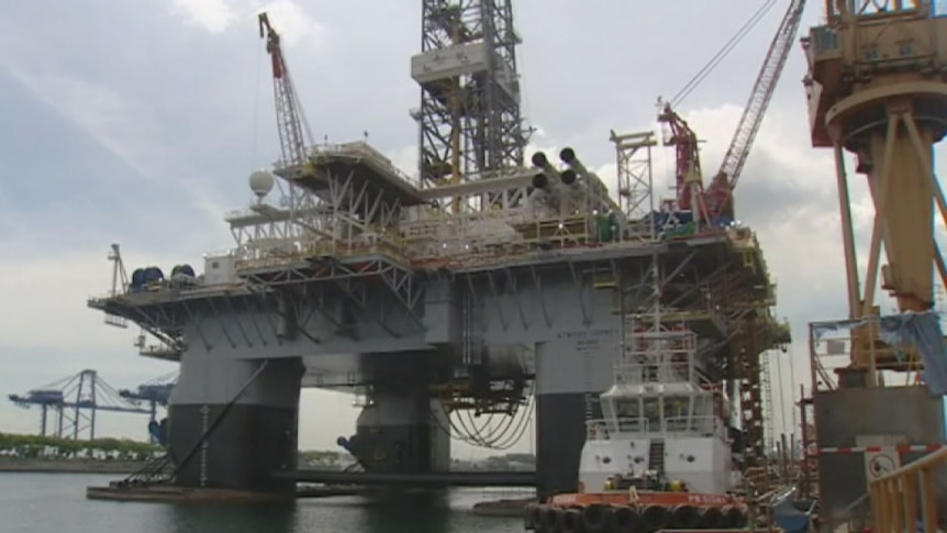 Cranes at Barrow Island where Chevron's Gorgon LNG project located