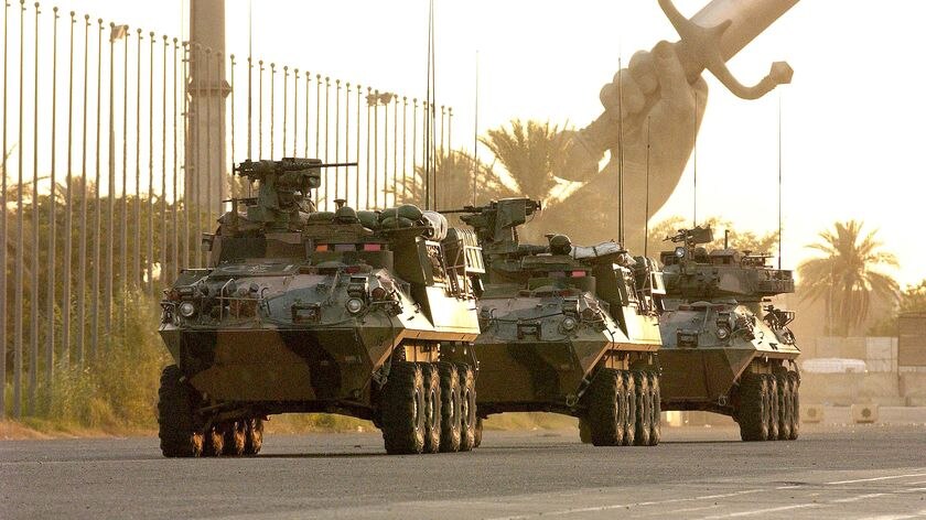 Convoy of Australian Light Armoured Vehicles