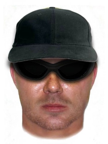 A computer-generated image of a Caucasian man wearing sunglasses and a black cap